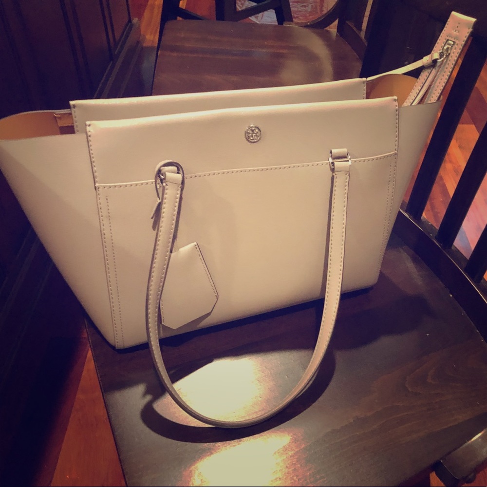 Tory Burch Parker small tote dust storm (grey) NWT